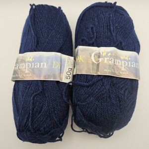 2-HAYFIELD GRAMPIAN DK Yarn Navy Blue Acrylic /Nylon/wool Discontinued England